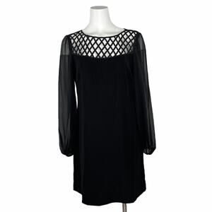 White House Black Market Lattice Yoke Shift Dress
